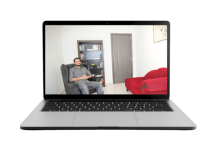 notebook com imagem do psicólogo